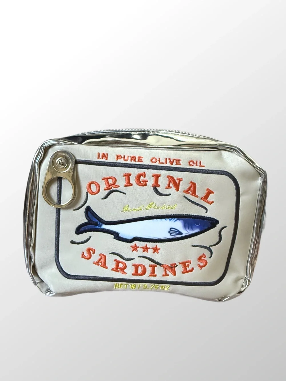 Original Sardines Novelty Pouch - Cream & Blue